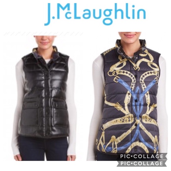 J. McLaughlin Jackets & Blazers - J. McLaughlin Vegan Leather Reversible Vest Large